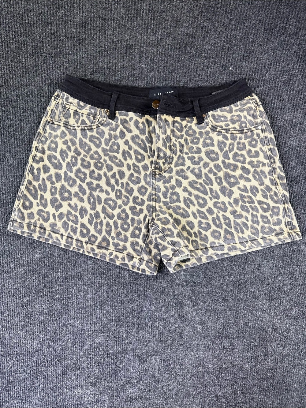 Risen Leopard Print Women’s Shorts - Black Trim NWOT